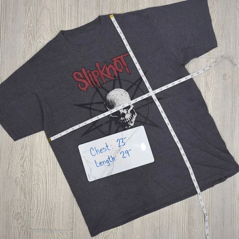 Vintage Slipknot Men's Large Grey Short Sleeve The Gray Chapter T-Shirt Skull
